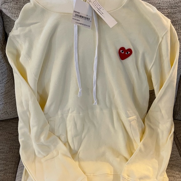 Comme des Garcons Women's Butter Yellow Sweater with Heart Detail - Picture 1 of 4